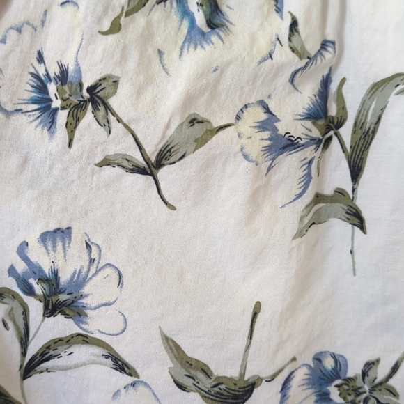 Lucca Boho Chic Floral Smocked Off Shoulder Long Bell Sleeve Flared Top White M - Picture 7 of 12